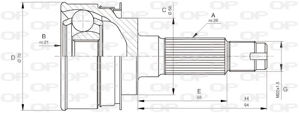 OPEN PARTS Nivelsarja, vetoakseli CVJ5136.10